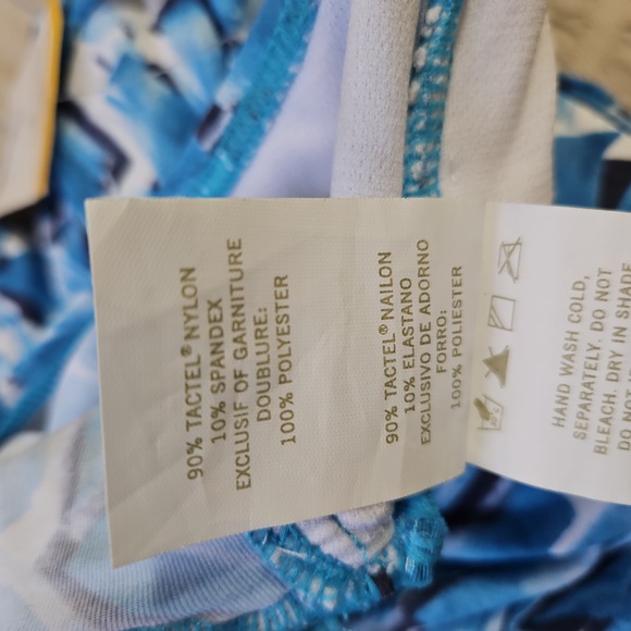 Blue Patterned Women's Tankini Top - Picture 4 of 4